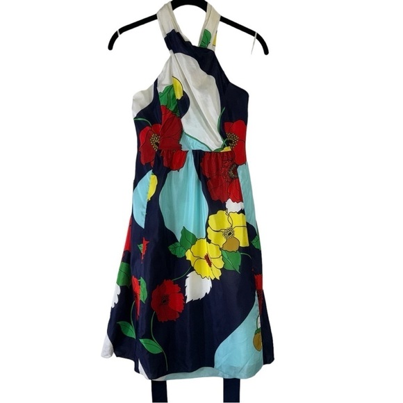 Tibi Silk Tropical Poppy Halter Mini Dress NWT Size: 4 - Picture 2 of 9